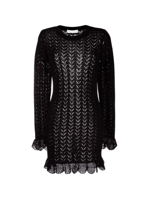 scalloped-edge knitted dress