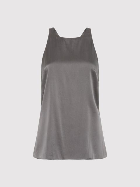 ST. AGNI Soft Silk Suspender Top - Pewter Grey