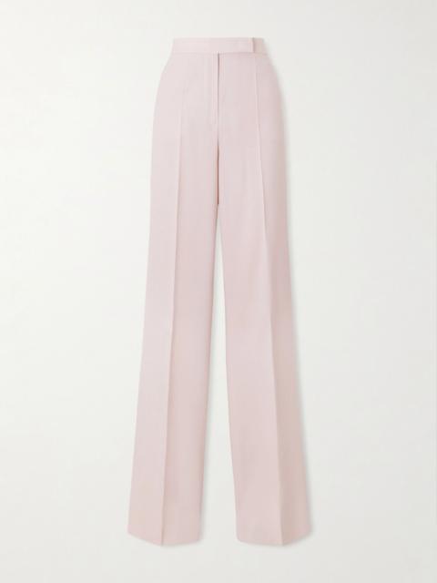 Max Mara Pleated wool, mohair and silk straight-leg pants Baby pink