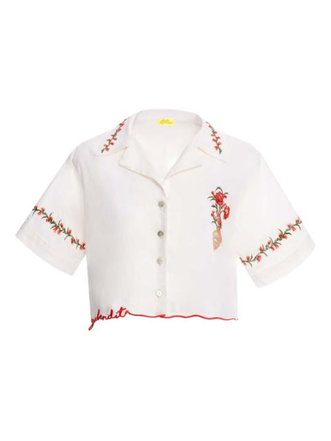 Agua by Agua Bendita Itsy floral-embroidered scalloped top