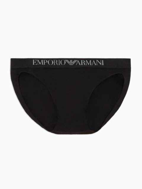 EMPORIO ARMANI Seamless fabric briefs with logo waistband