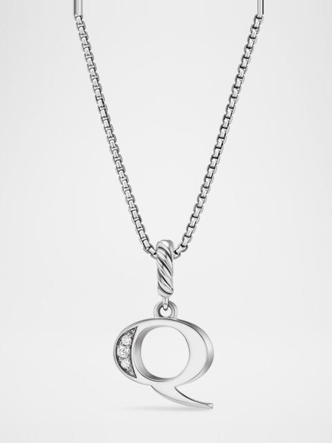 DAVID YURMAN Pave Initial Pendant Necklace with Diamonds in Silver, 17mm