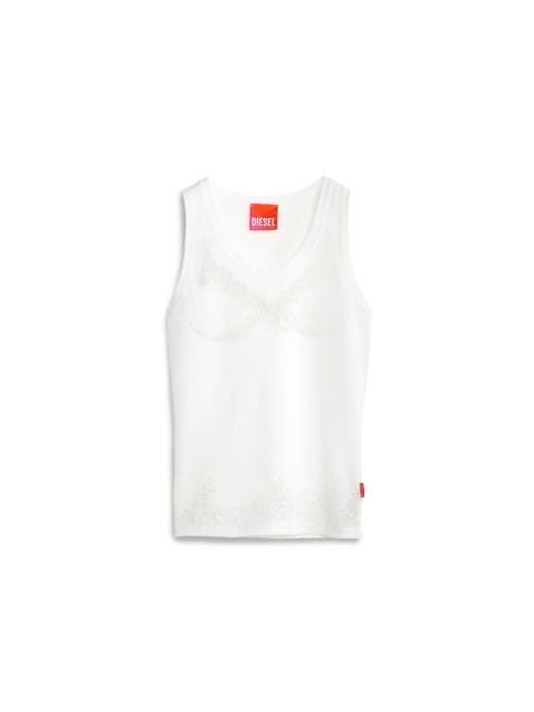 Diesel TANK TOP WITH DEVORÉ LACE EFFECT