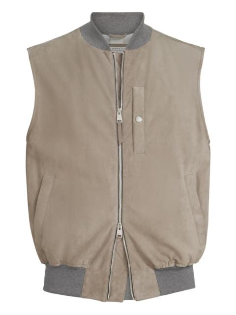 Brunello Cucinelli suede chest-pocket gilet