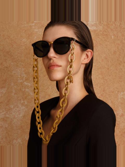 LINDA FARROW TAUPE OVAL ACETATE CHAIN