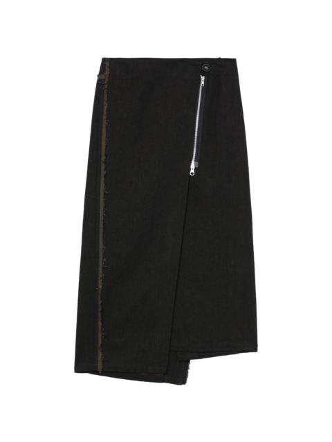 asymmetric-design cotton skirt
