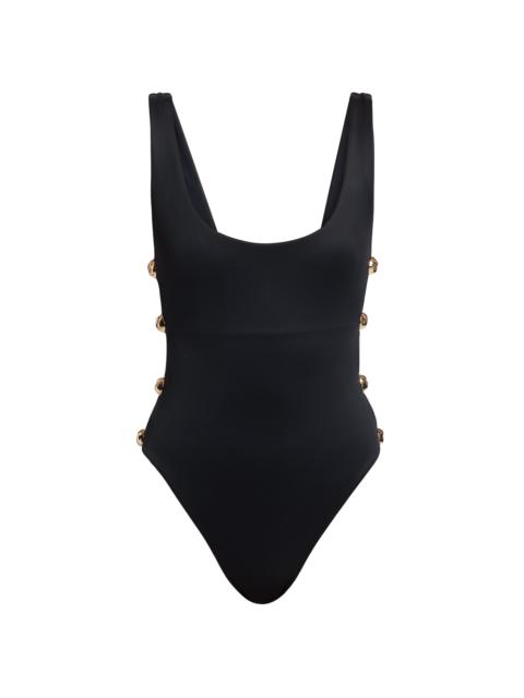 SIMKHAI Women's Mona Studded One-Piece Swimsuit - Black