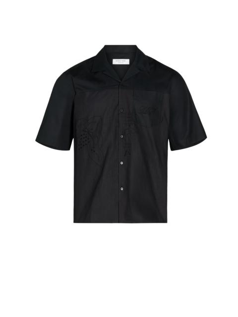 Marine Serre REGENERATED HOUSEHOLD LINEN BOWLING SHIRT