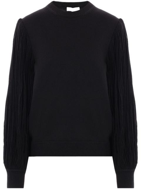 Alaïa fringed-sleeve jumper