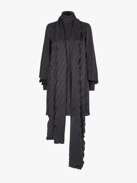 FENDI Black FF jacquard silk dress