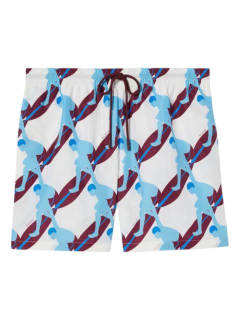 GUCCI Gucci Technical Poplin Swim Short 'White Sky' 787899-XHAKE-9020
