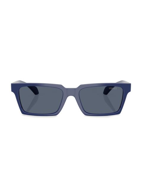 VERSACE Men's 55MM Rectangular Sunglasses - Solid Blue