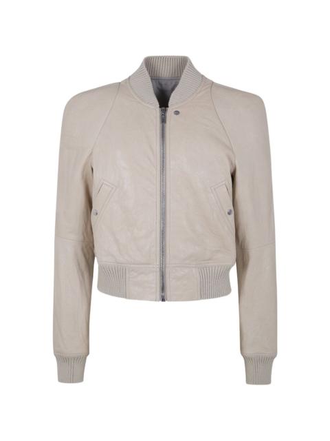 Rick Owens ribbed-hem leather jacket