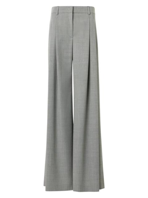 AKRIS Women's Cassie Wool Pleated Wide-Leg Pants - Black White