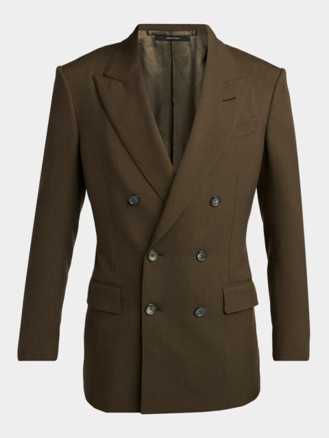 TOM FORD Men's Wool, Cashmere and Silk Double-Breasted Sport Coat