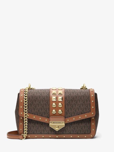 MICHAEL KORS Soho Large Studded Signature Logo Shoulder Bag