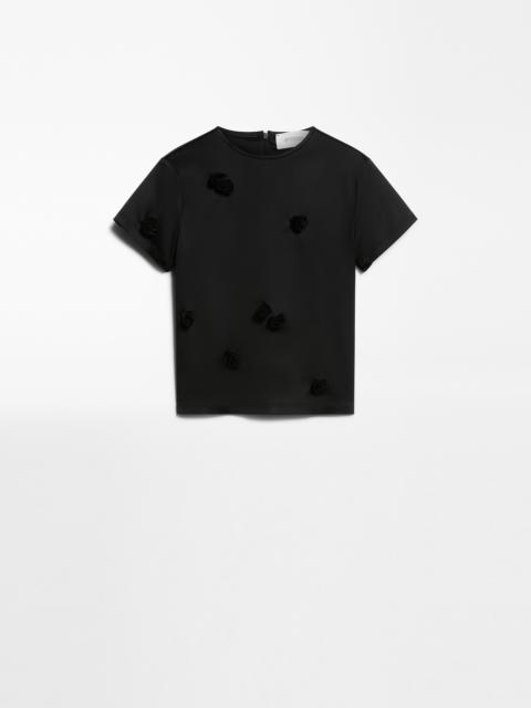Tシャツ・カットソー SPORTMAX Black Satin Mendoza T-Shirt Sportmax Black satin Mendoza t-shirt | gebnegozionline