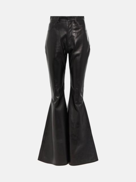 Flared leather pants