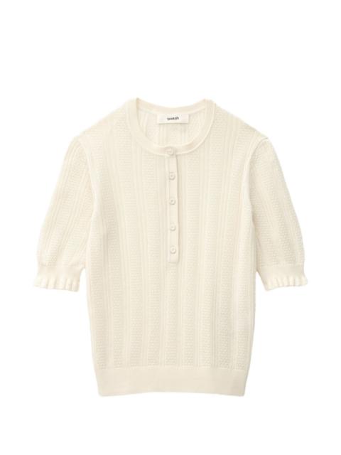 ba&sh Viola ruffled polo top