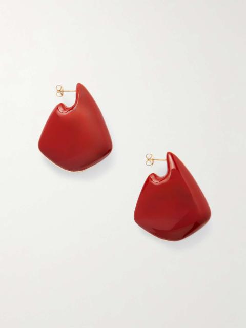 Large Fin gold vermeil and enamel earrings