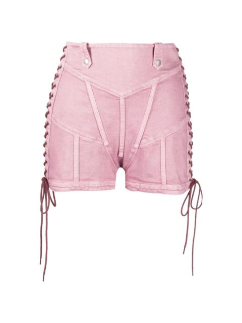 Jean Paul Gaultier lace-up denim shorts