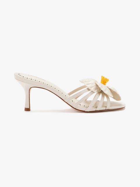 Larroudé Magnolia Mule In Ivory Leather