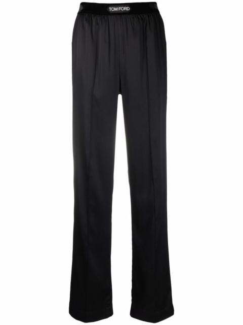 TOM FORD Tom Ford High-waisted Straight-leg Silk Trousers