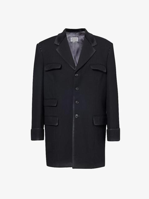 Notched-lapel regular-fit wool blazer