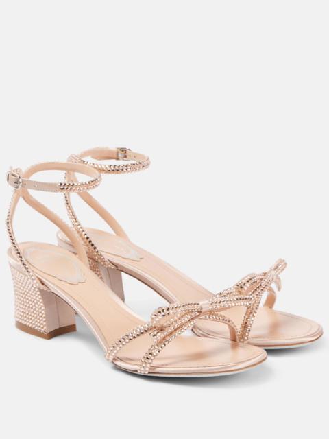 RENE CAOVILLA 50 embellished bow-detail satin sandals