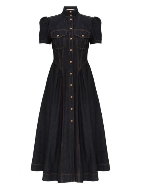 Zimmermann DENIM CORSET MIDI DRESS