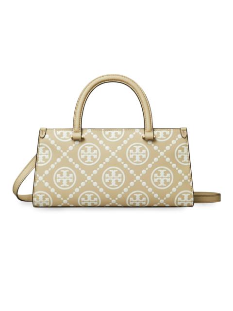 TORY BURCH Women's Small T Monogram Embossed Leather Top Handle Bag - Beige