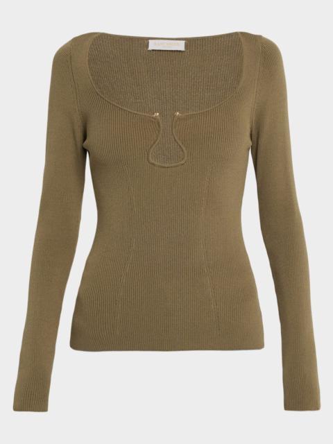 RAMY BROOK Lylia Ribbed Wavy U-Ring Top