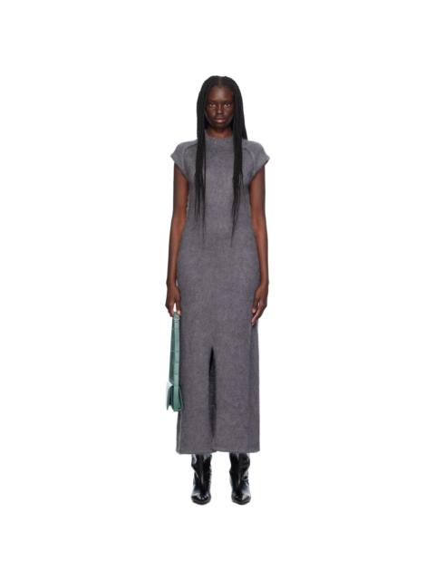 Jil Sander Gray Virgin Wool Maxi Dress