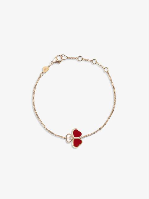Happy Hearts Wings 18ct rose-gold, 0.05ct diamond and red-stone bracelet