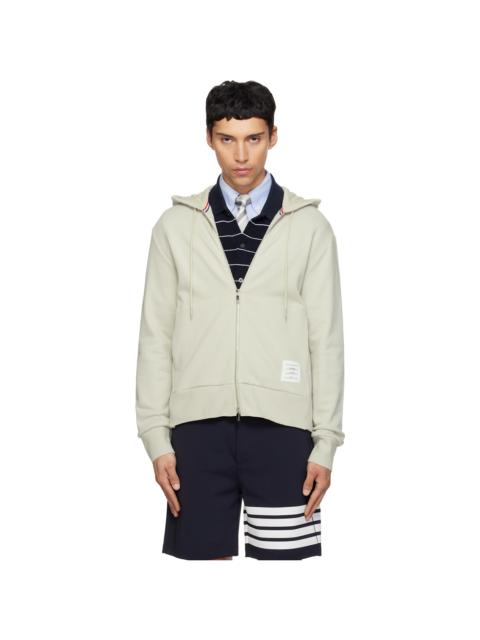 Thom Browne Beige Loopback Jersey 4-Bar Zip Up Hoodie