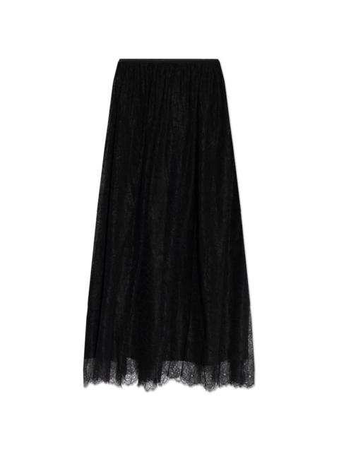 lace-detailing midi skirt