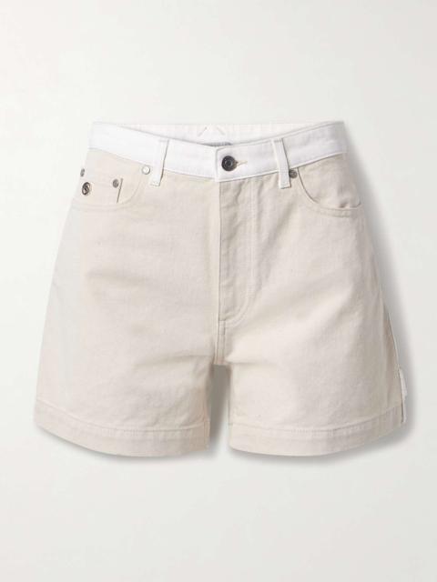 + NET SUSTAIN two-tone organic denim shorts