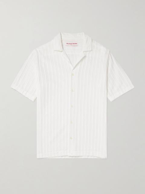ORLEBAR BROWN Maitan Camp-Collar Chenille-Jacquard Shirt White