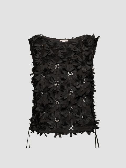 FRANCES VALENTINE Women's Cheree Embellished Daisy-Accented Top - Black