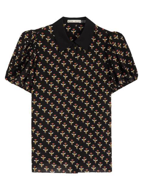 Alice + Olivia Alice + Olivia Willa Printed Silk Blouse
