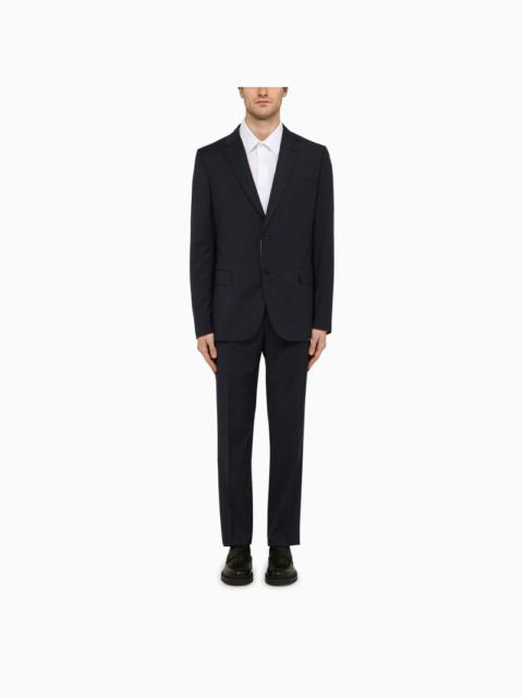 Navy blue single-breasted suit in wool