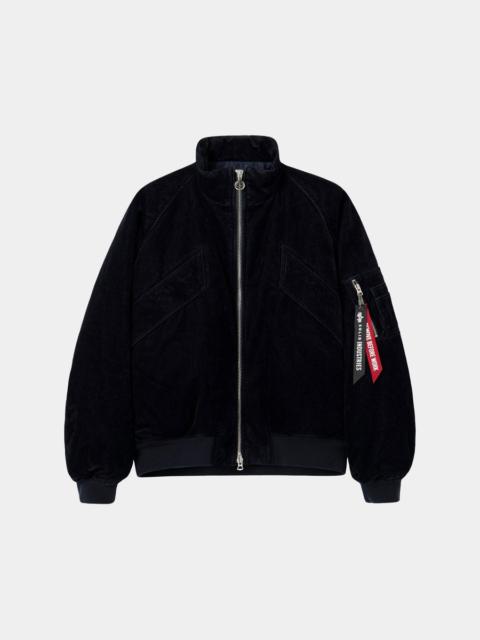 ALPHA INDUSTRIES SOLID HOMME X ALPHA VELVET DENIM MA-1 JACKET