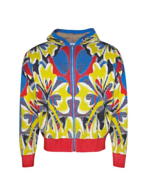 BLUEMARBLE patterned-jacquard zip-up hoodie