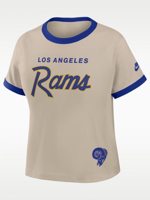 Nike Los Angeles Rams Rewind Ringer Mod Women's Nike NFL Cropped T-Shirt