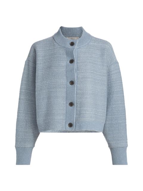 FRAME Women's Jacquard Femme Wool-Blend Cardigan - Sky Blue Multi