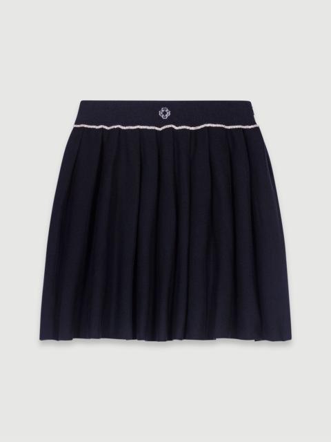maje Pleated knit short skirt