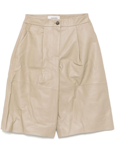 Yves Salomon leather shorts