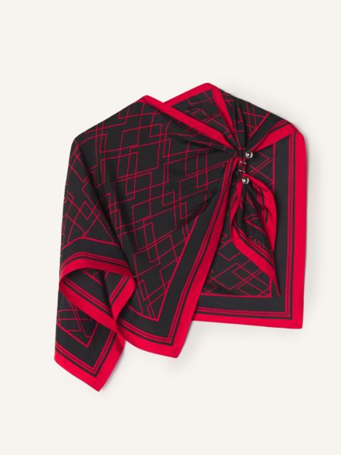 Lanvin GRAPHIC DIAMOND MOTIF TOP WITH JEWELRY FASTENER