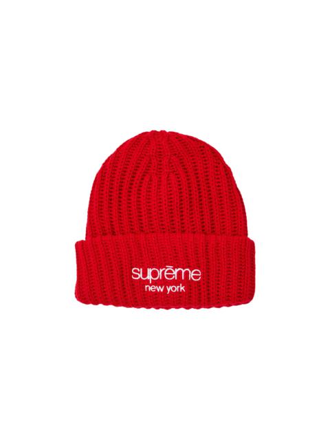 Supreme Supreme Classic Logo Chunky Ribbed Beanie 'Red' | REVERSIBLE