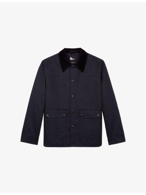 The Kooples Side-Pocket Corduroy-Collar Cotton Jacket